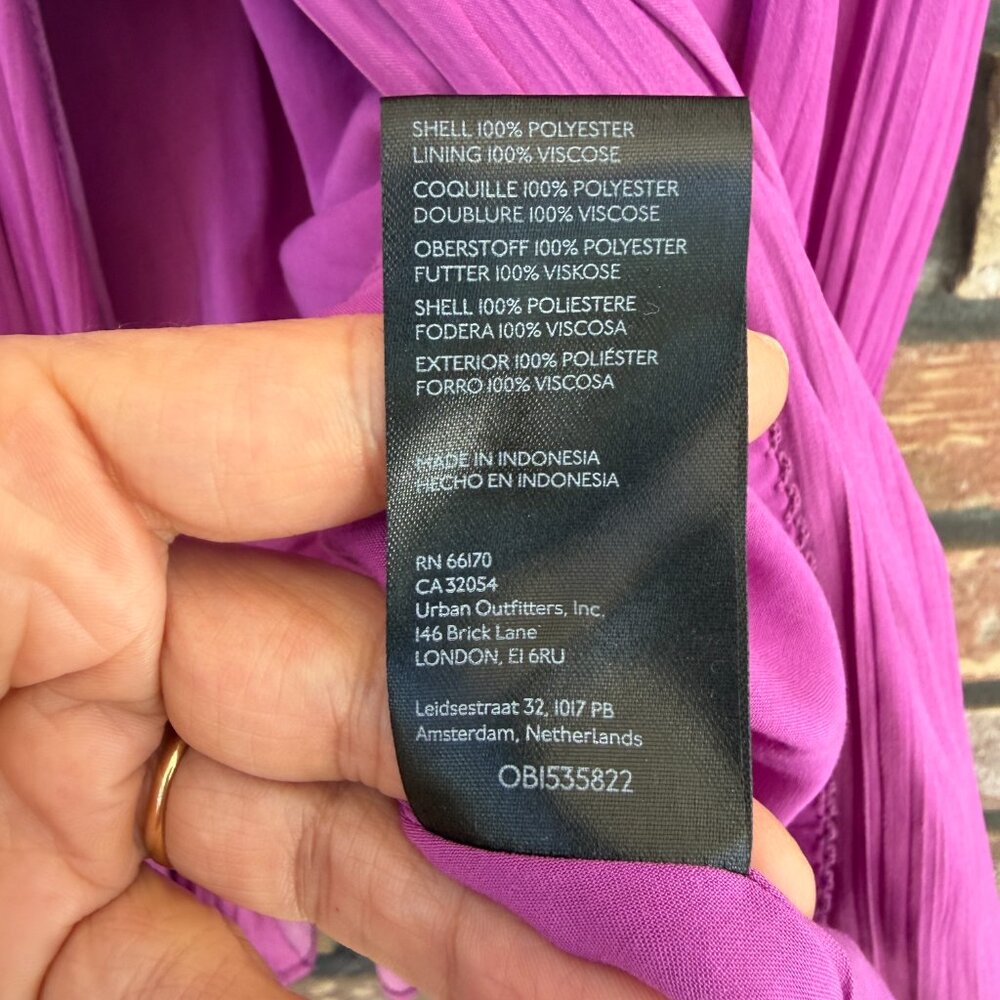 By Anthropologie Amethyst Purple Satin Mini Dress 8 - Picture 10 of 15